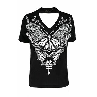 Restyle - T-Shirt with Choker - Henna Butterfly
