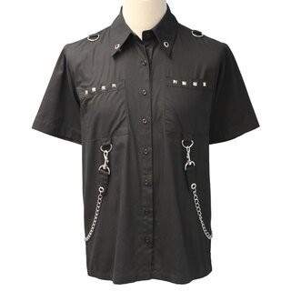 Dead Threads - schwarzes Hemd mit schwarzem Pentagramm