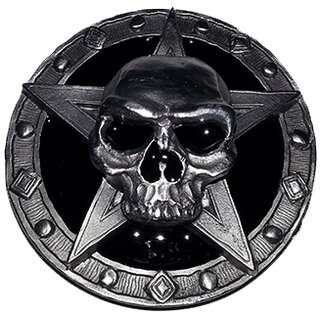 Grtelschnalle - Skull auf Pentagramm - schwarz
